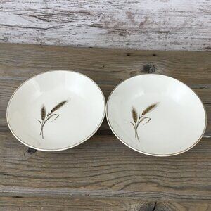 2 Gold Wheat 5-3/8" Fruit Dessert Berry Bowls Royal Joci China 23K Gold Rim